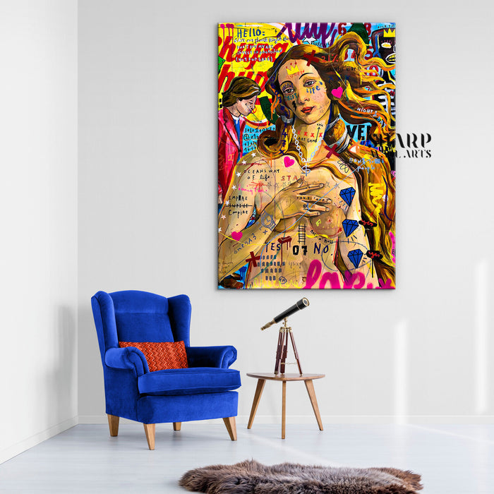 The Birth Of Venus Graffiti Art Canvas