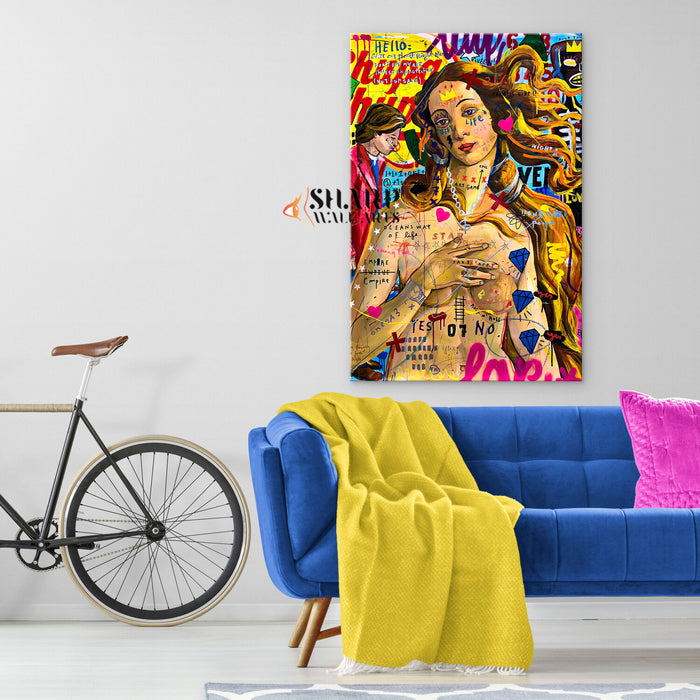 The Birth Of Venus Graffiti Art Canvas