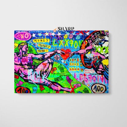 The Creation Of Adam Pop Culture Canvas Wall Art