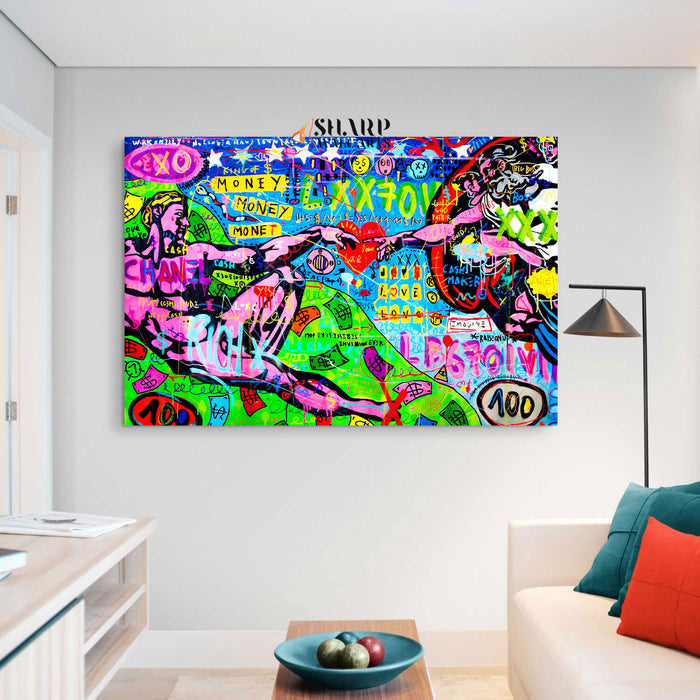 The Creation Of Adam Pop Culture Canvas Wall Art