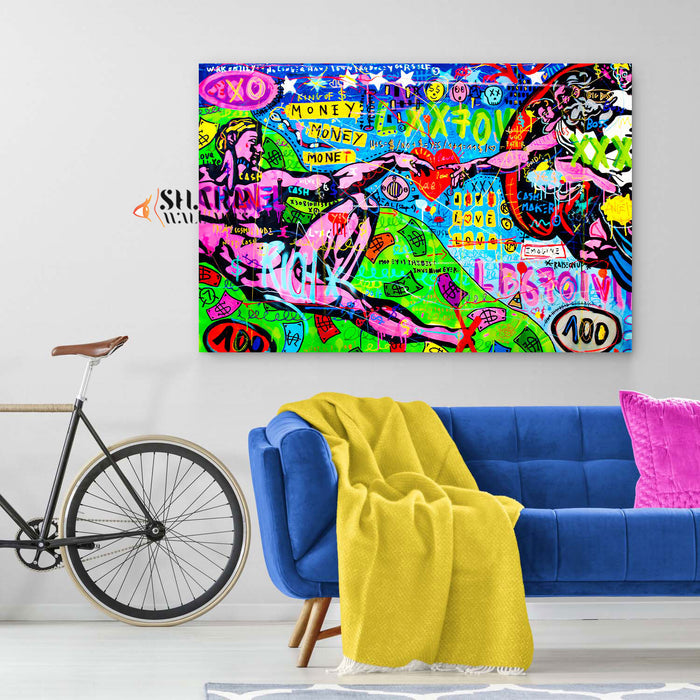 The Creation Of Adam Pop Culture Canvas Wall Art