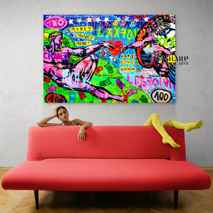 The Creation Of Adam Pop Culture Canvas Wall Art