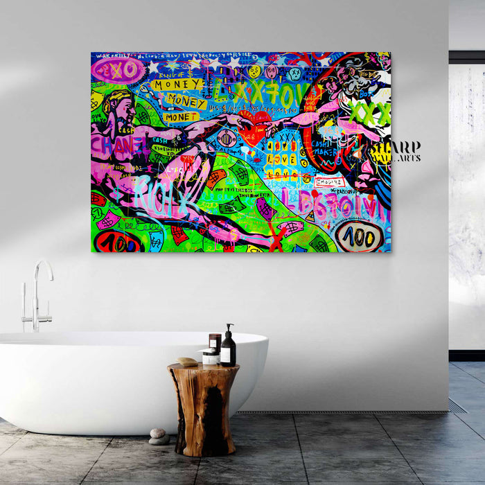 The Creation Of Adam Pop Culture Canvas Wall Art