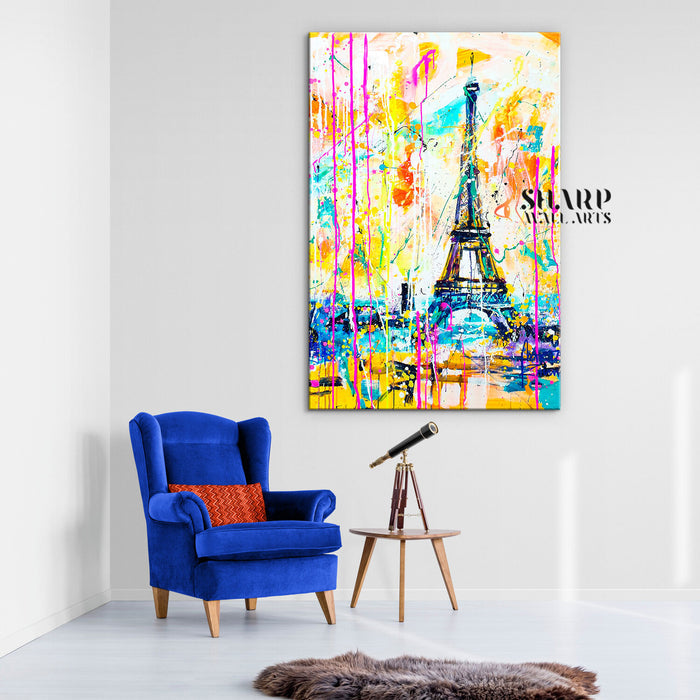 The Eiffel Tower Abstract Canvas Wall Art