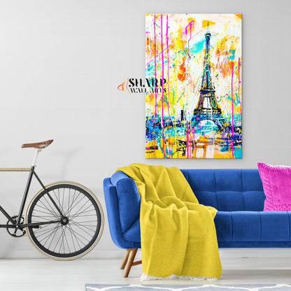 The Eiffel Tower Abstract Canvas Wall Art