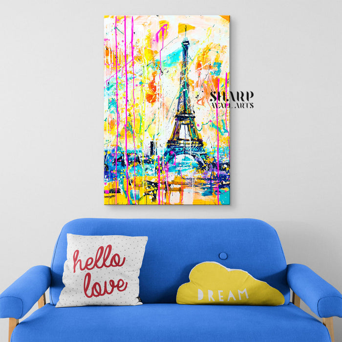The Eiffel Tower Abstract Canvas Wall Art