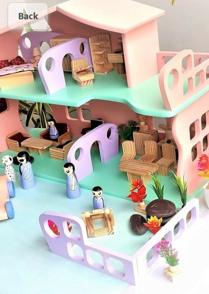 The Family House Wooden Doll House