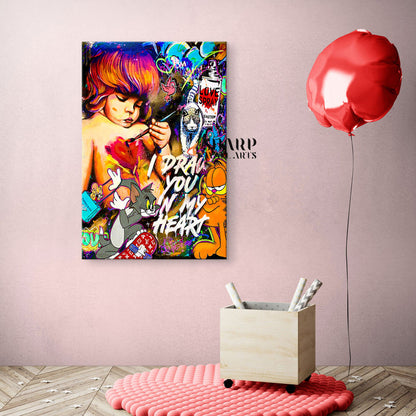 The Little Painter Canvas Wall Art