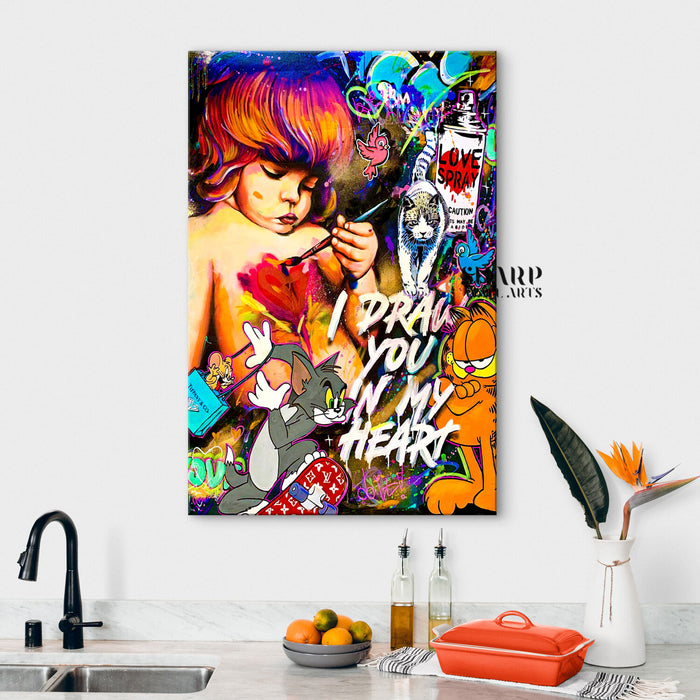 The Little Painter Canvas Wall Art
