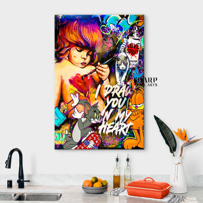 The Little Painter Canvas Wall Art