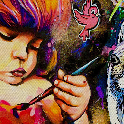 The Little Painter Canvas Wall Art