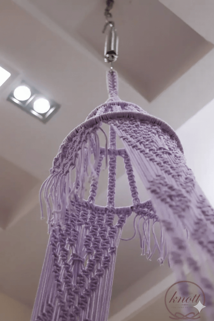 The Top Knott Paris Macramé Baby Cradle – Handwoven Lavender Hanging Bassinet