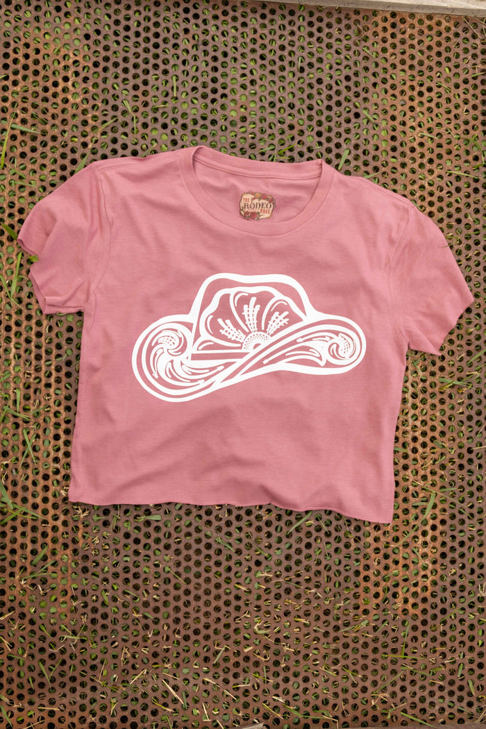 Tooled Cowboy Hat Cut Off Tee