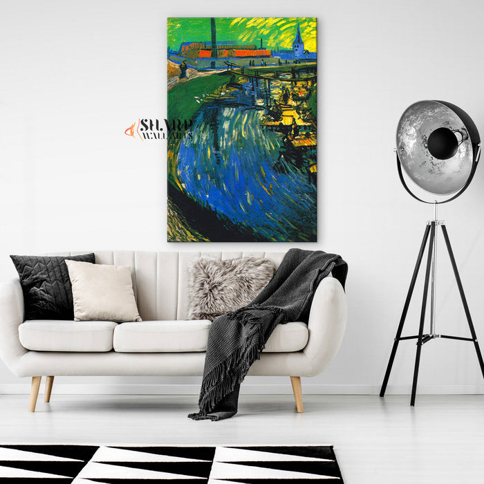 Vincent van Gogh Canal With Women Washing Canvas Wall Art