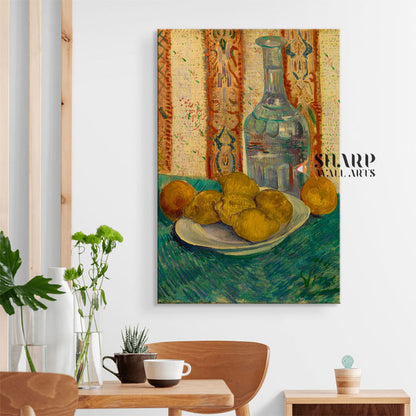 Vincent van Gogh Carafe And Dish With Citrus Fruit Canvas Wall Art