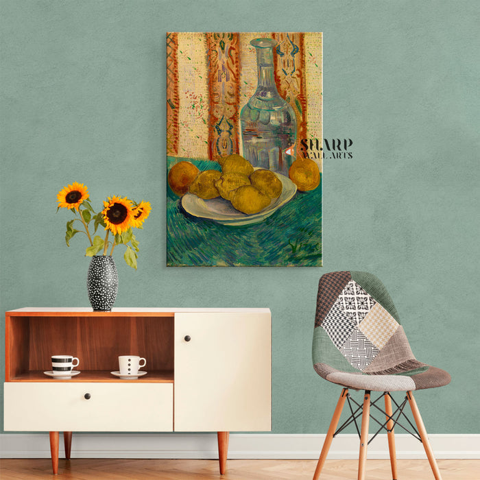 Vincent van Gogh Carafe And Dish With Citrus Fruit Canvas Wall Art