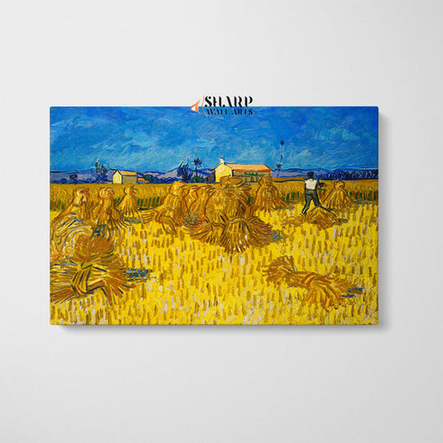 Vincent Van Gogh Corn Harvest In Provence Canvas Wall Art