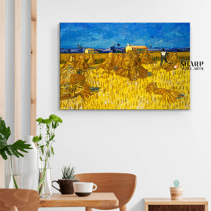 Vincent Van Gogh Corn Harvest In Provence Canvas Wall Art
