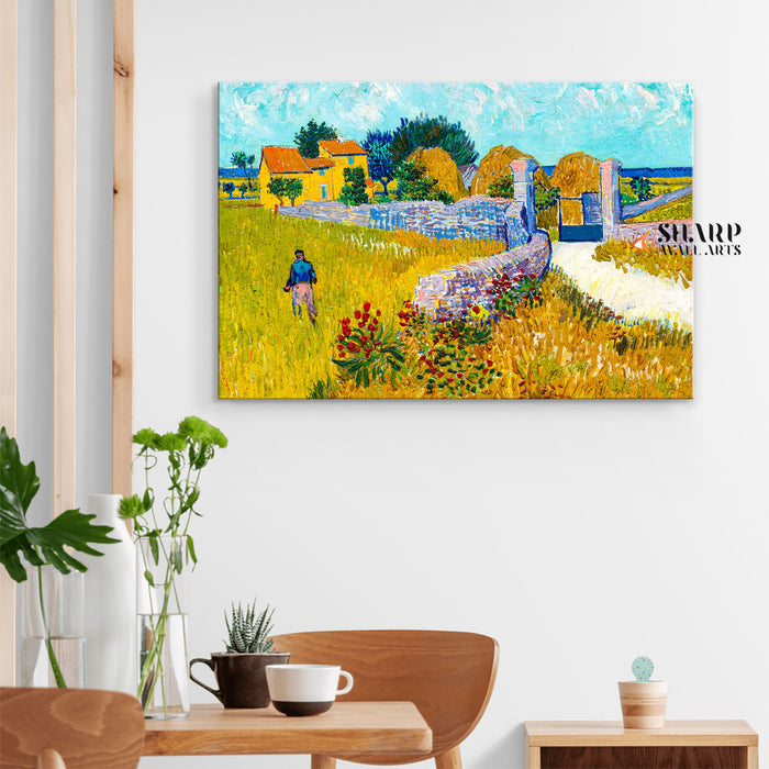 Vincent Van Gogh Farmhouse In Provence Canvas Wall Art