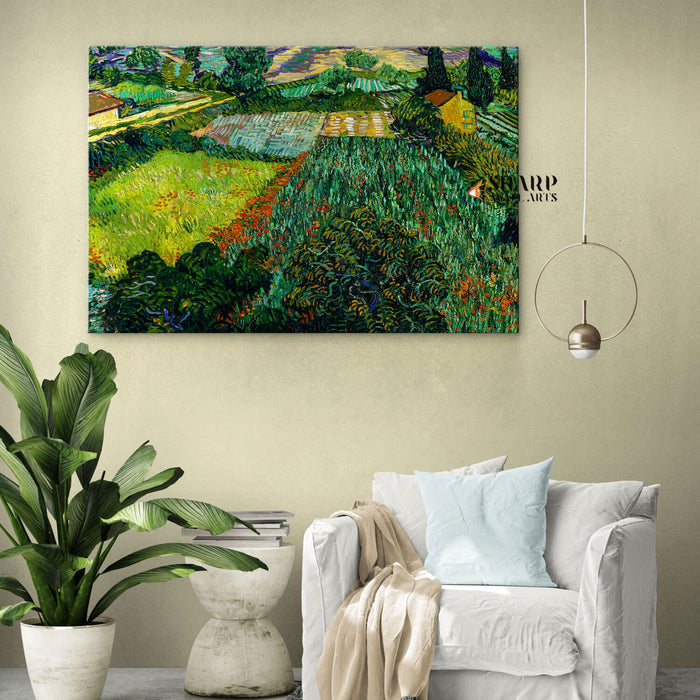 Vincent Van Gogh Field With Poppies Canvas Wall Art