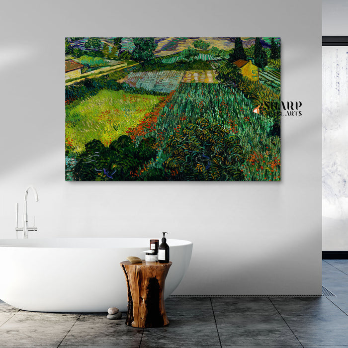 Vincent Van Gogh Field With Poppies Canvas Wall Art