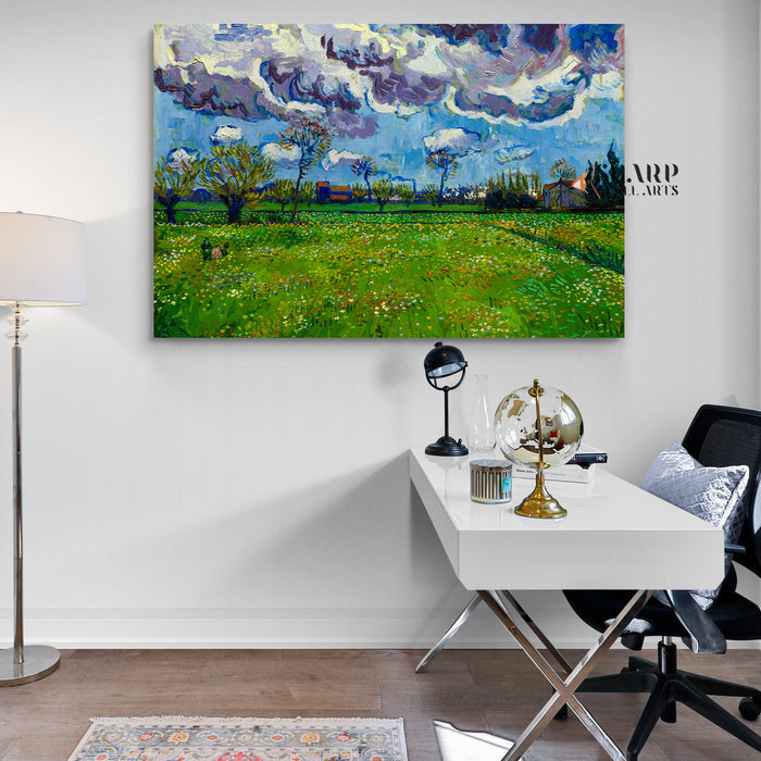 Vincent van Gogh Landscape Under a Stormy Sky Canvas Wall Art