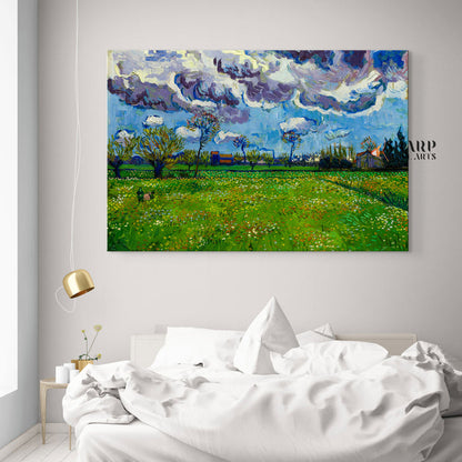 Vincent van Gogh Landscape Under a Stormy Sky Canvas Wall Art
