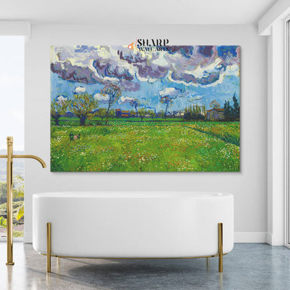 Vincent van Gogh Landscape Under a Stormy Sky Canvas Wall Art