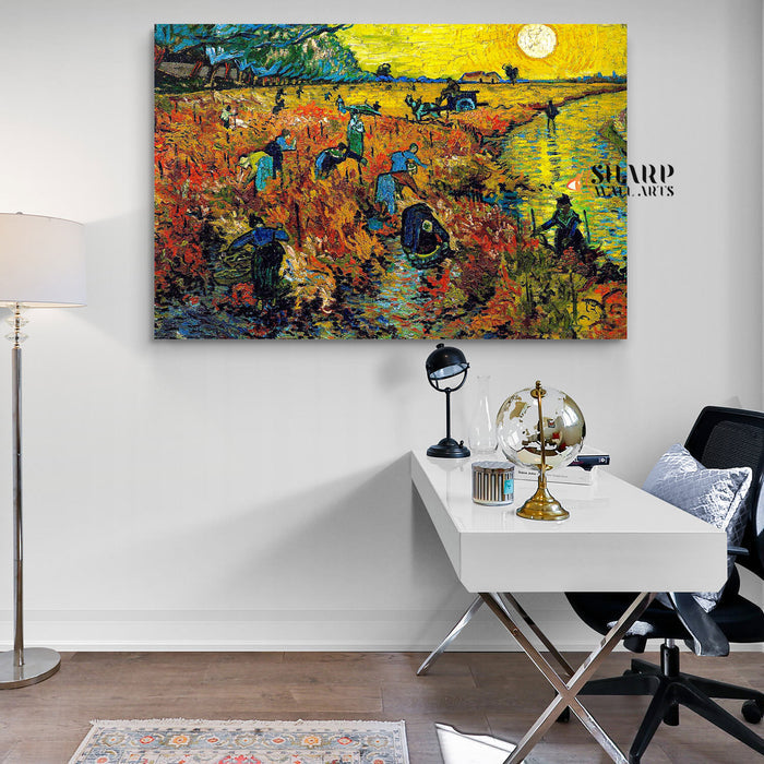 Vincent van Gogh Red Vineyards At Arles Canvas Wall Art