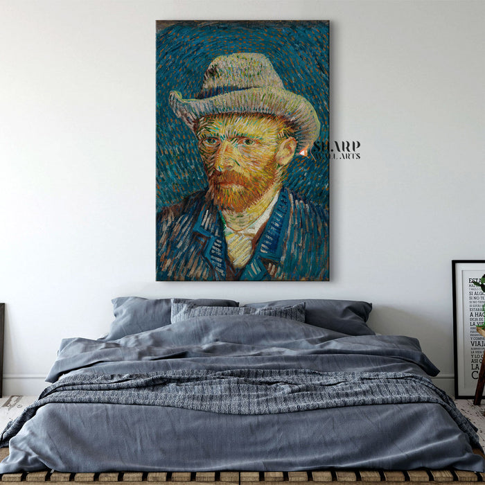 Vincent van Gogh Self-Portrait With Grey Felt Hat Canvas Wall Art