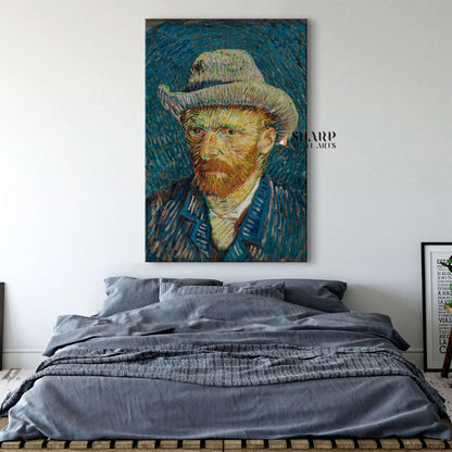 Vincent van Gogh Self-Portrait With Grey Felt Hat Canvas Wall Art