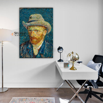 Vincent van Gogh Self-Portrait With Grey Felt Hat Canvas Wall Art