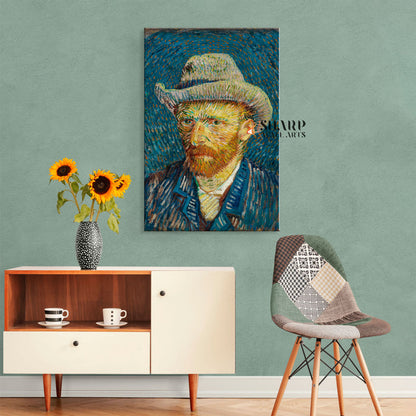 Vincent van Gogh Self-Portrait With Grey Felt Hat Canvas Wall Art