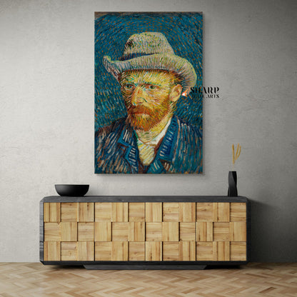 Vincent van Gogh Self-Portrait With Grey Felt Hat Canvas Wall Art