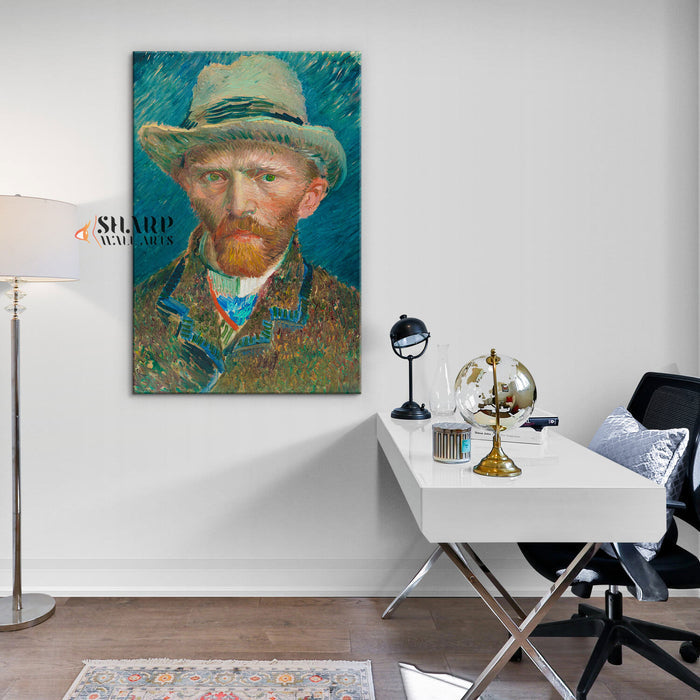 Vincent van Gogh Self-Portrait With Grey Hat Canvas Wall Art