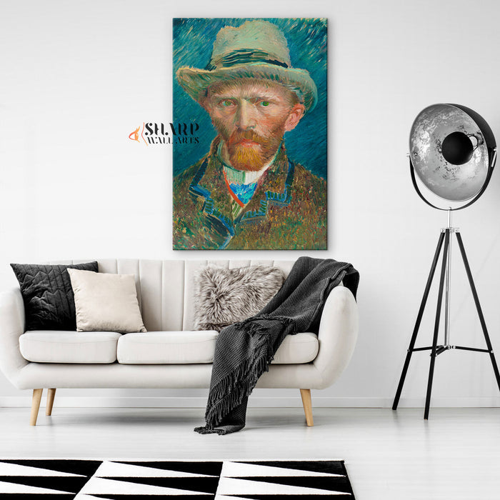 Vincent van Gogh Self-Portrait With Grey Hat Canvas Wall Art