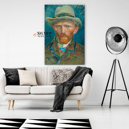 Vincent van Gogh Self-Portrait With Grey Hat Canvas Wall Art