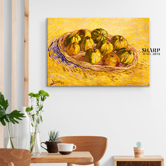 Vincent van Gogh Still Life Basket Of Apples Canvas Wall Art