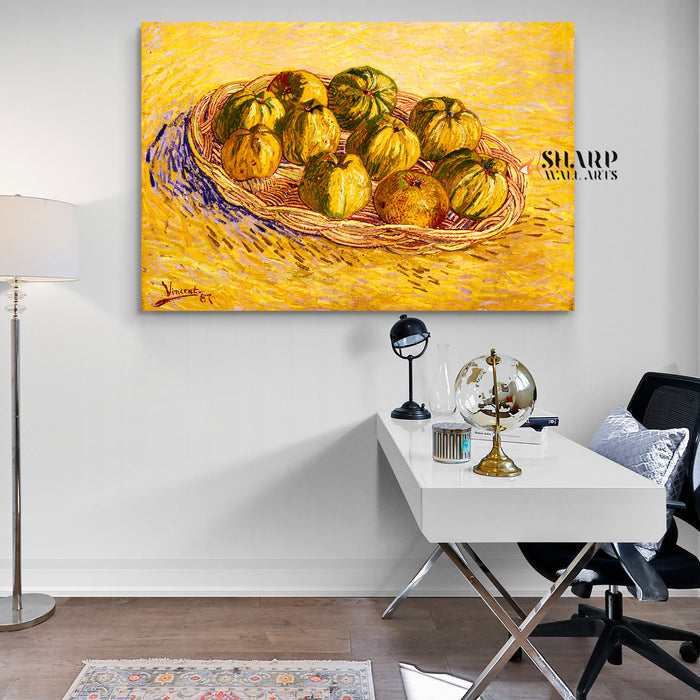 Vincent van Gogh Still Life Basket Of Apples Canvas Wall Art