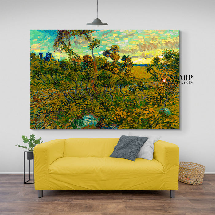 Vincent van Gogh Sunset At Montmajour Canvas Wall Art