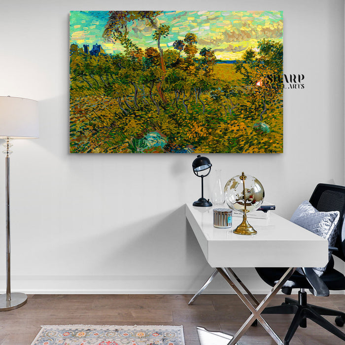 Vincent van Gogh Sunset At Montmajour Canvas Wall Art