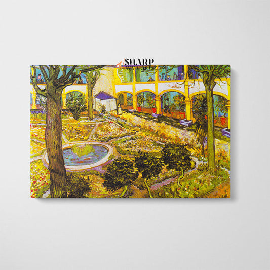 Vincent Van Gogh The Courtyard Of The Hospital At Arles Canvas Wall Art