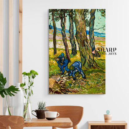 Vincent van Gogh Two Diggers Among Trees Canvas Wall Art