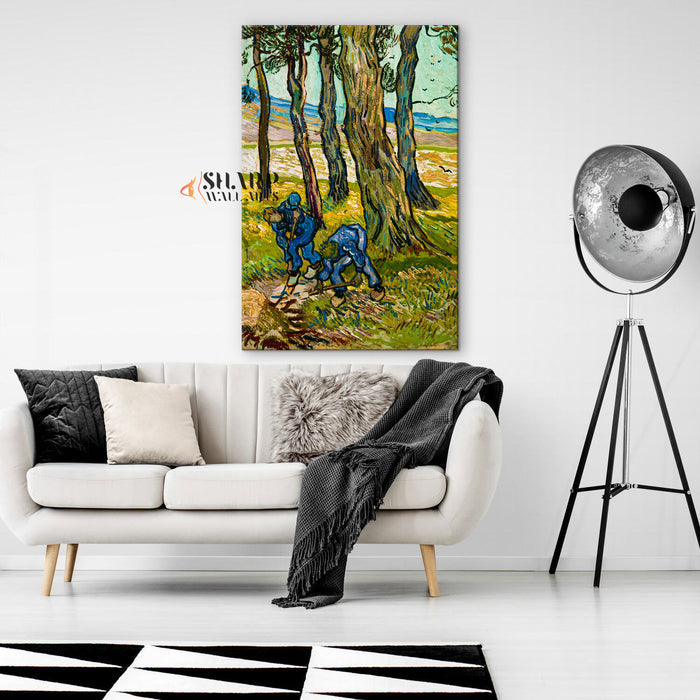 Vincent van Gogh Two Diggers Among Trees Canvas Wall Art