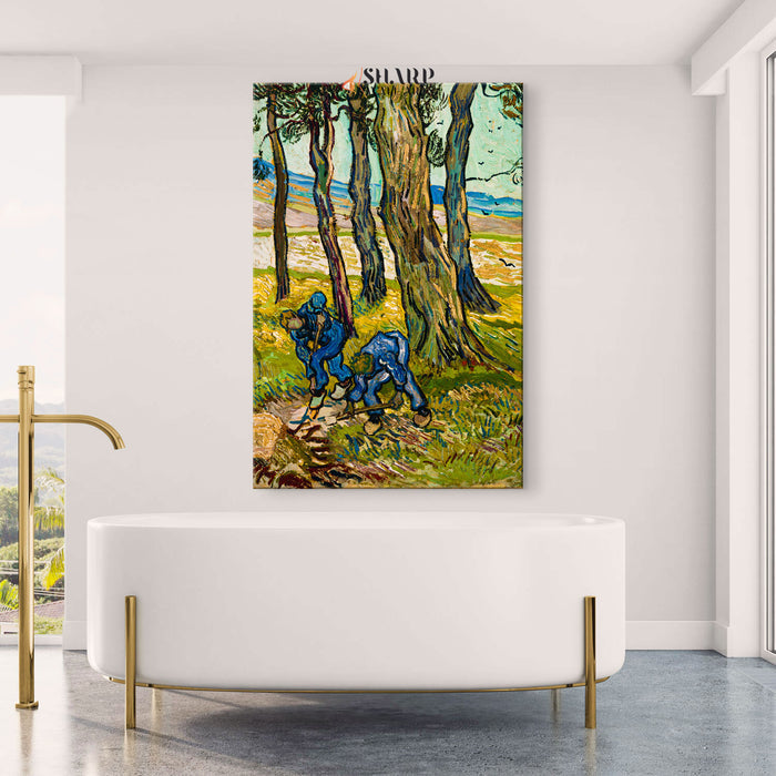 Vincent van Gogh Two Diggers Among Trees Canvas Wall Art