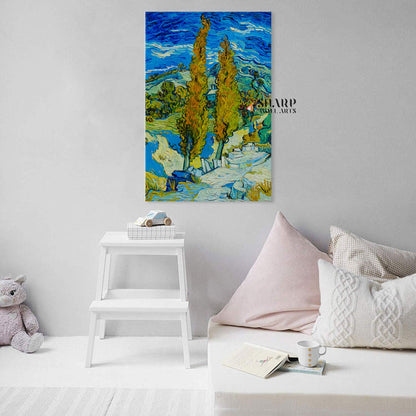 Vincent van Gogh Two Poplars Canvas Wall Art