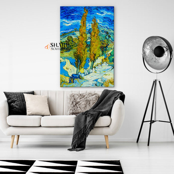 Vincent van Gogh Two Poplars Canvas Wall Art