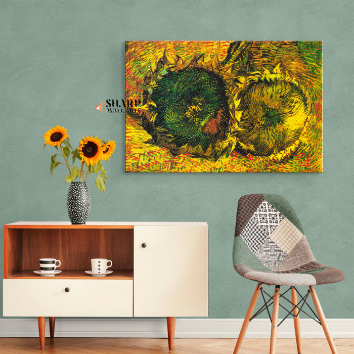 Vincent Van Gogh Two Sunflowers Canvas Wall Art