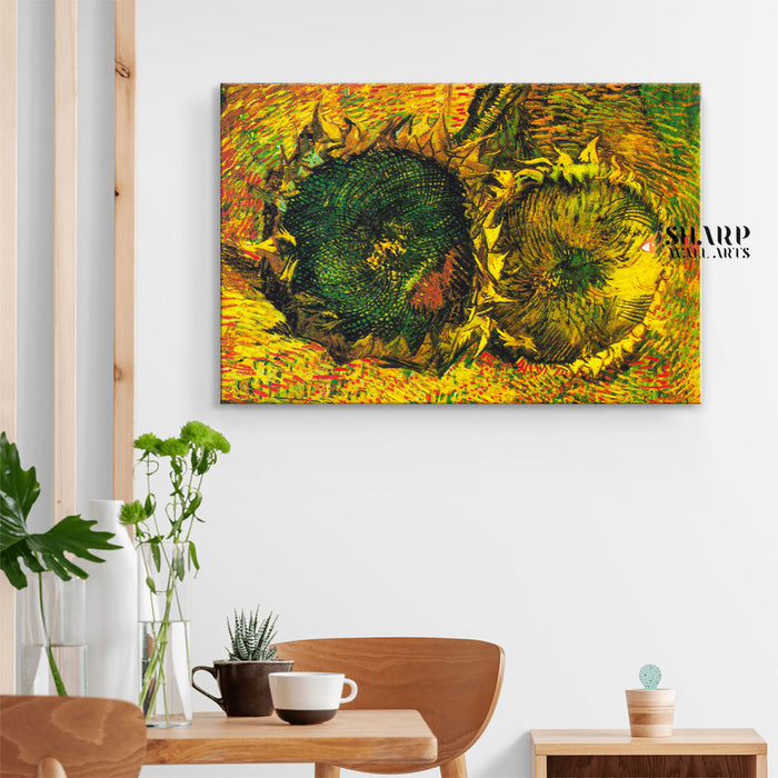 Vincent Van Gogh Two Sunflowers Canvas Wall Art