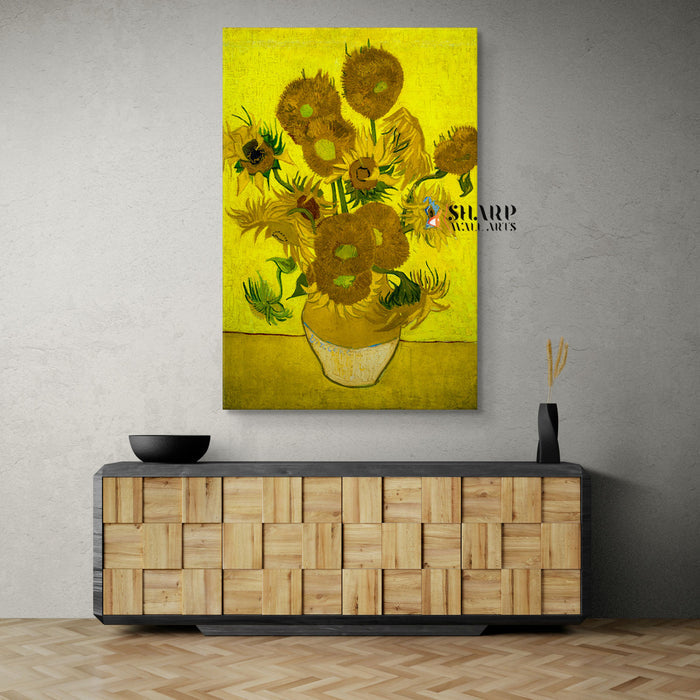 Vincent van Gogh Vase With Fifteen Sunflowers Canvas Wall Art